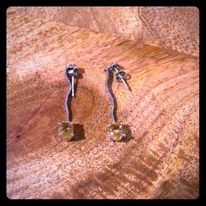 Citrine drop earrings in stirling silver